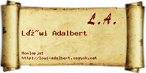Löwi Adalbert névjegykártya
